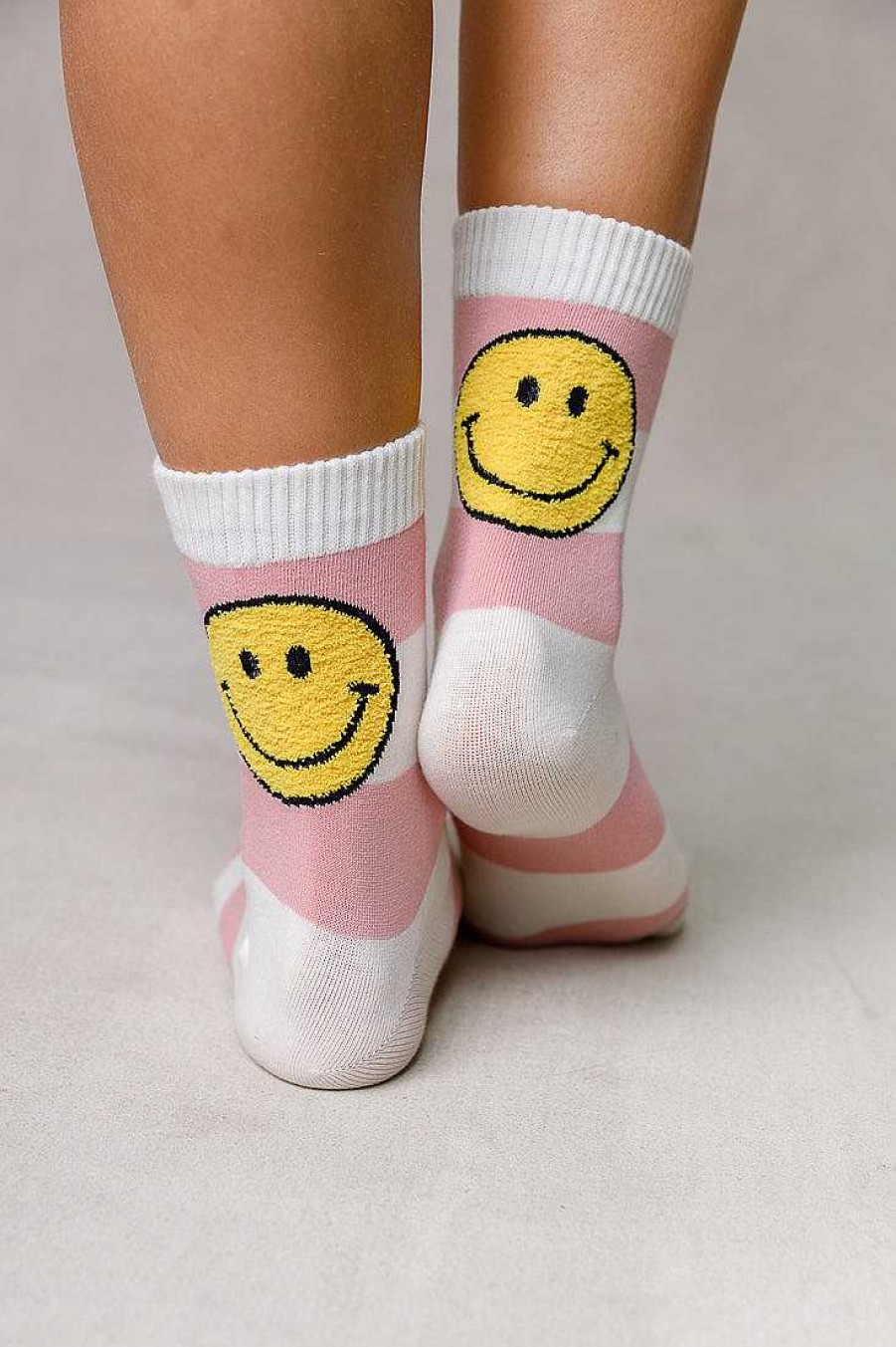 Luxe Trendy Socks Limlim | Oversized Smiley Stripe Socks