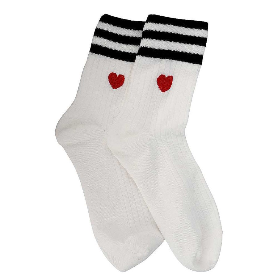 Luxe Trendy Socks Limlim | Stripe Heart Socks