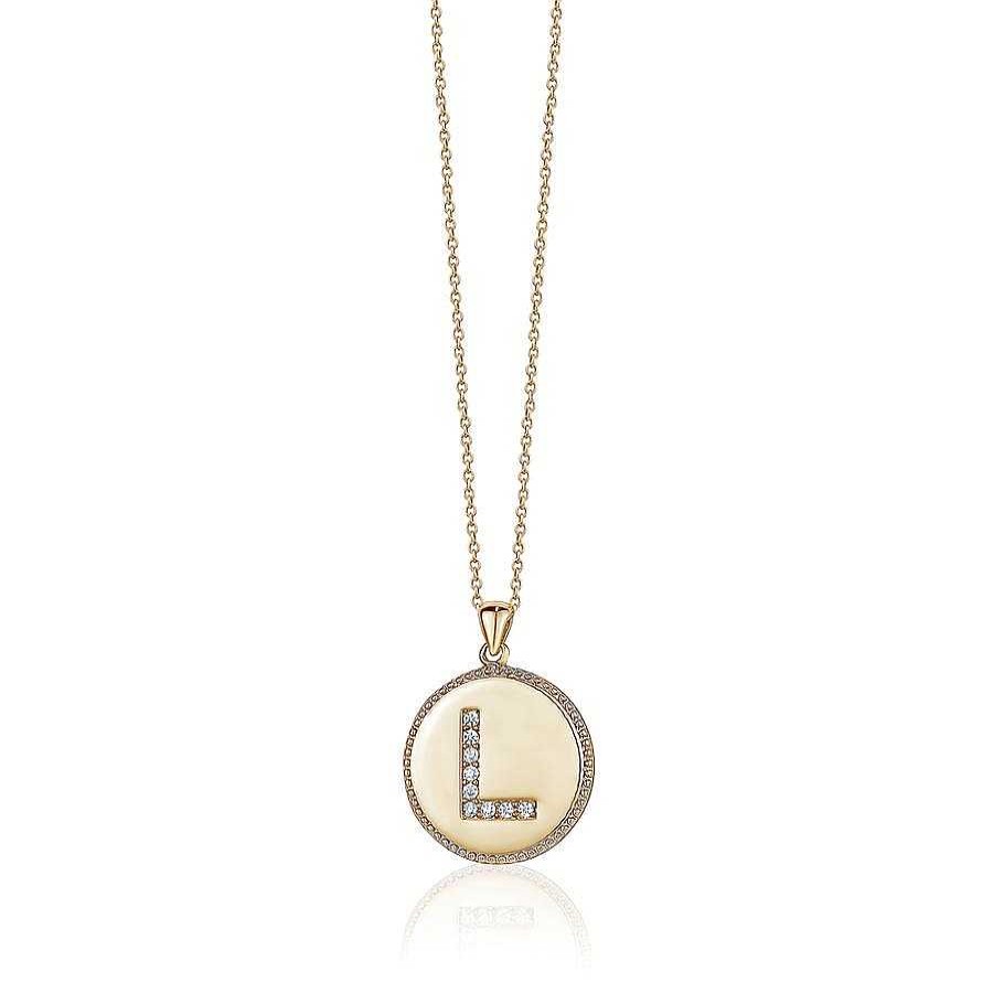 Jewelry Limlim | Initial Medallion With Crystals