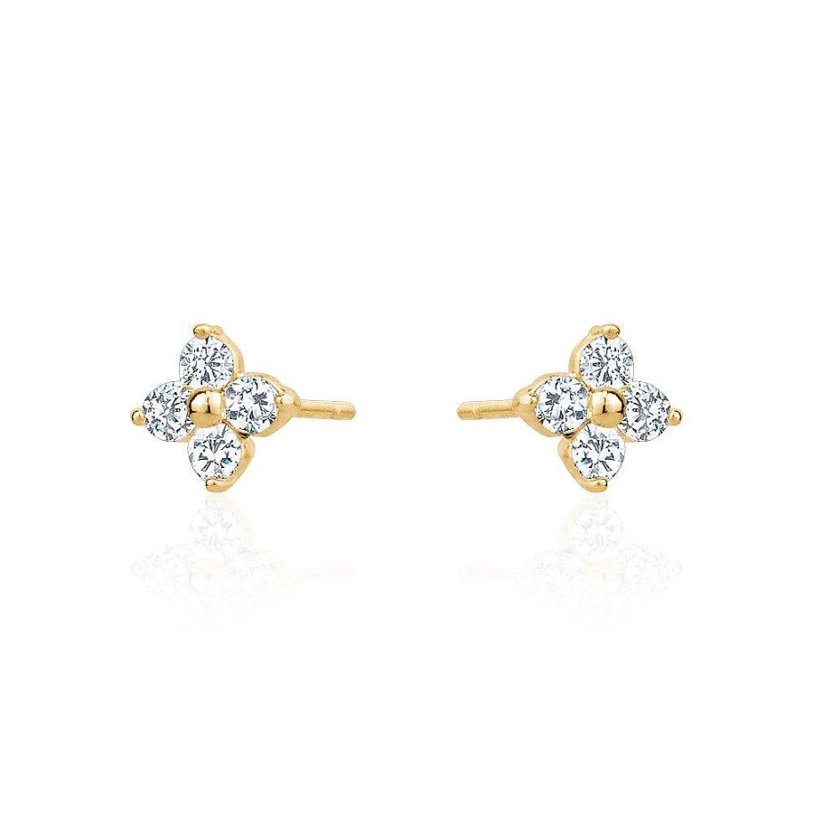 Kgmtl Limlim | Crystal Clover Stud Earrings