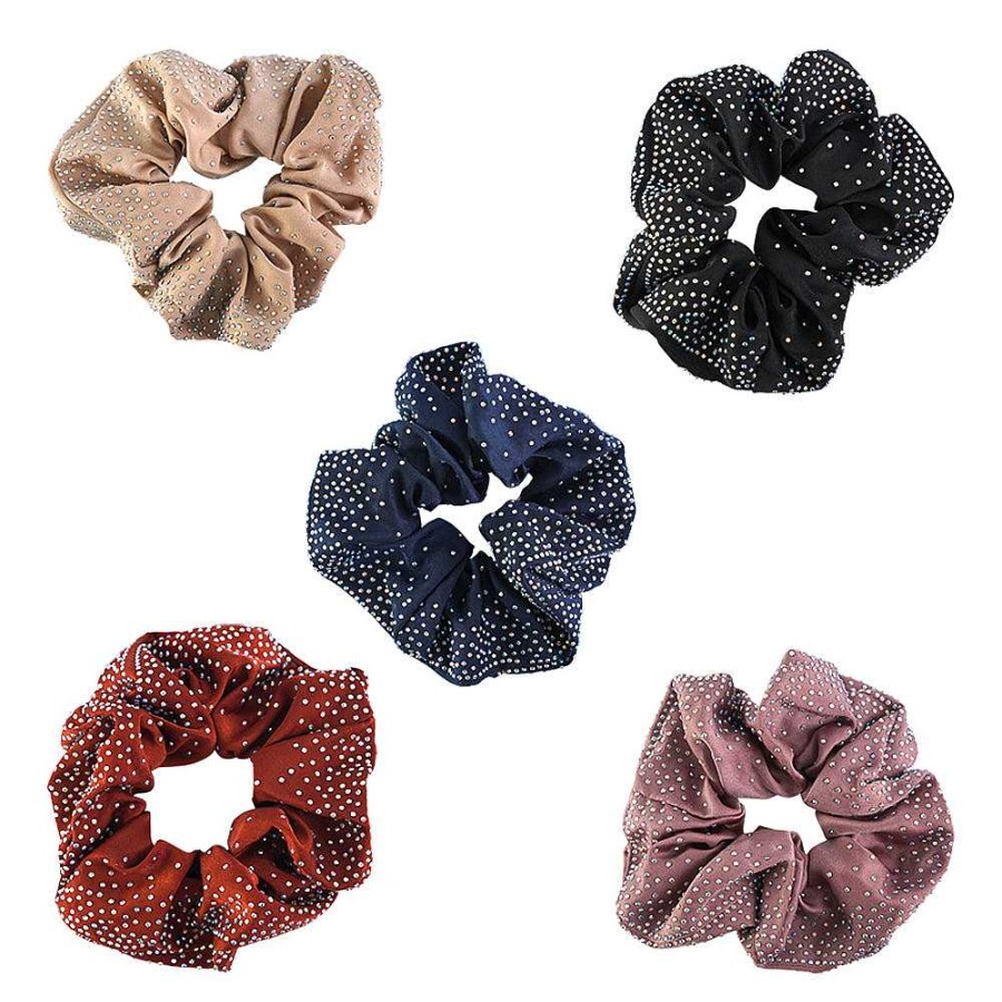 Hair Accessories Limlim | Soft Satin Crystal Scrunchies