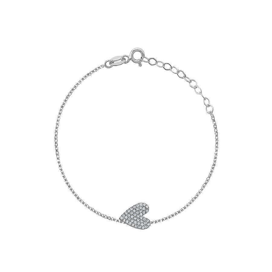 Jewelry Limlim | Side Heart Crystal Bracelet