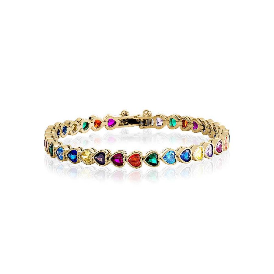 Jewelry Limlim | Rainbow Hearts Tennis Bracelet