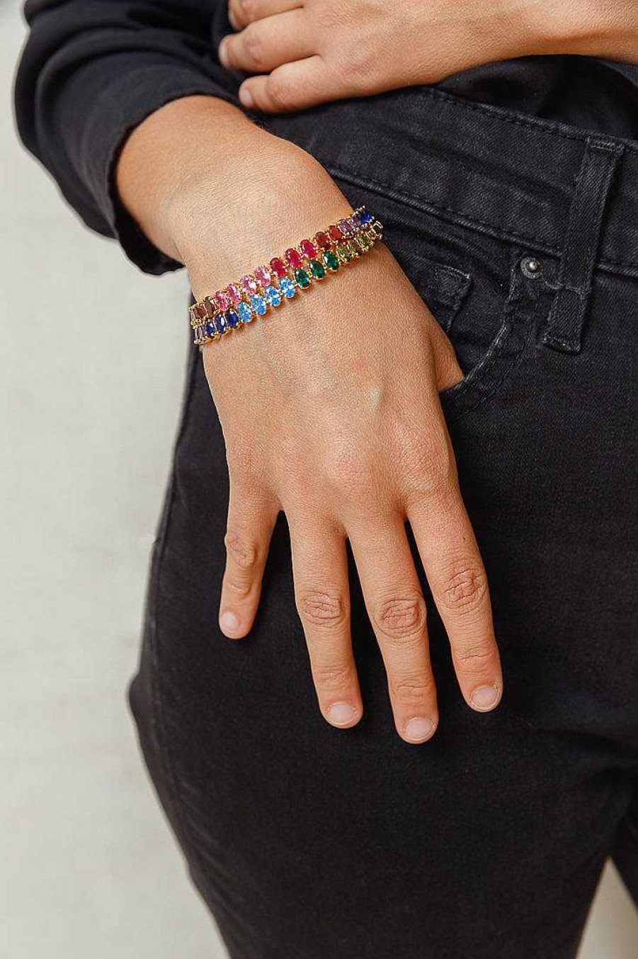 Kgmtl Limlim | Oval Rainbow Tennis Bracelet