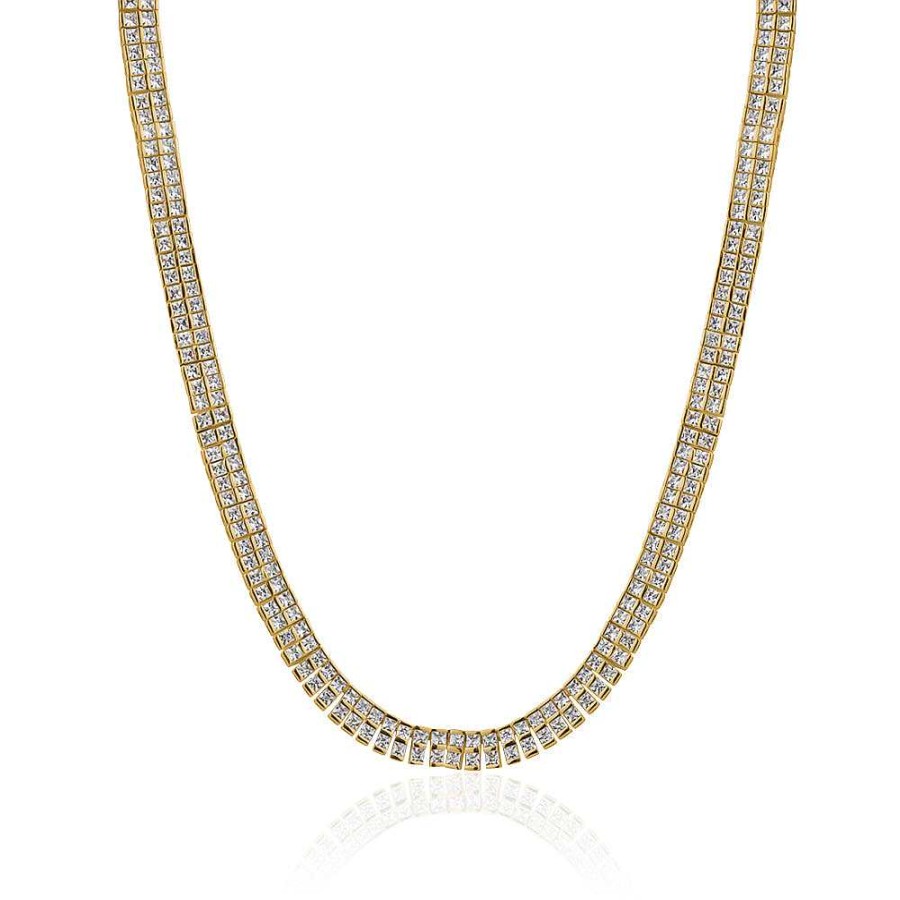 Kgmtl Limlim | Crystal Luxury Princess Cut Tennis Necklace