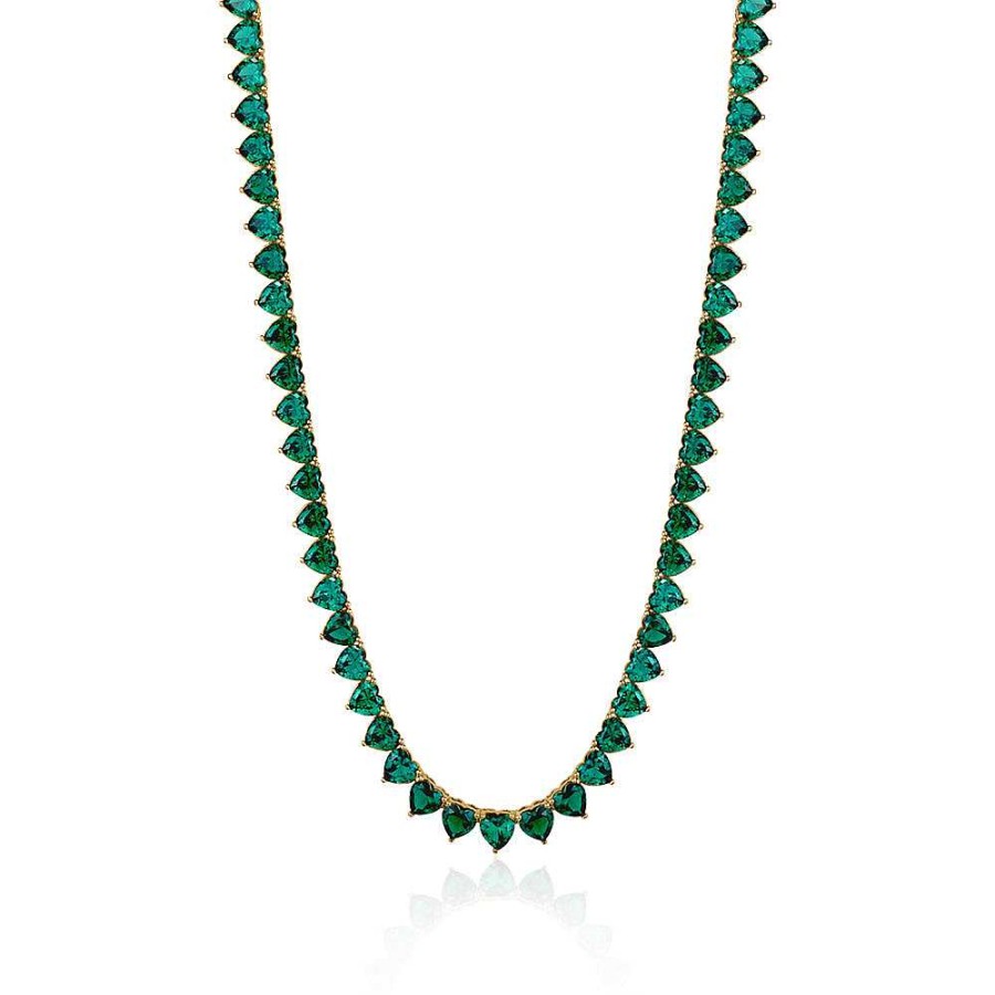 Jewelry Limlim | All Hearts Tennis Necklace Emerald