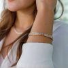 Jewelry Limlim | Baby Pink Luxury Princess Cut Tennis Bracelet