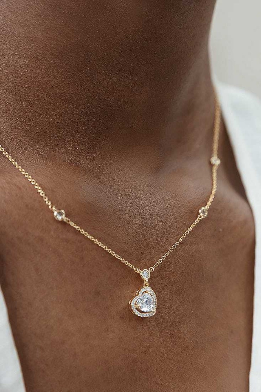 Jewelry Limlim | Side Heart Crystal Necklace