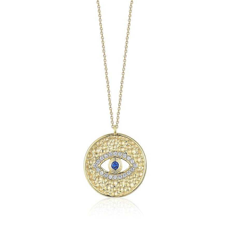 Kgmtl Limlim | Vintage Eye Coin Necklace White Crystal