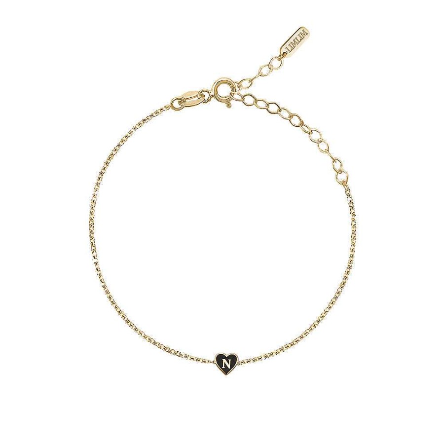 Jewelry Limlim | Enamel Heart Initial Bracelet