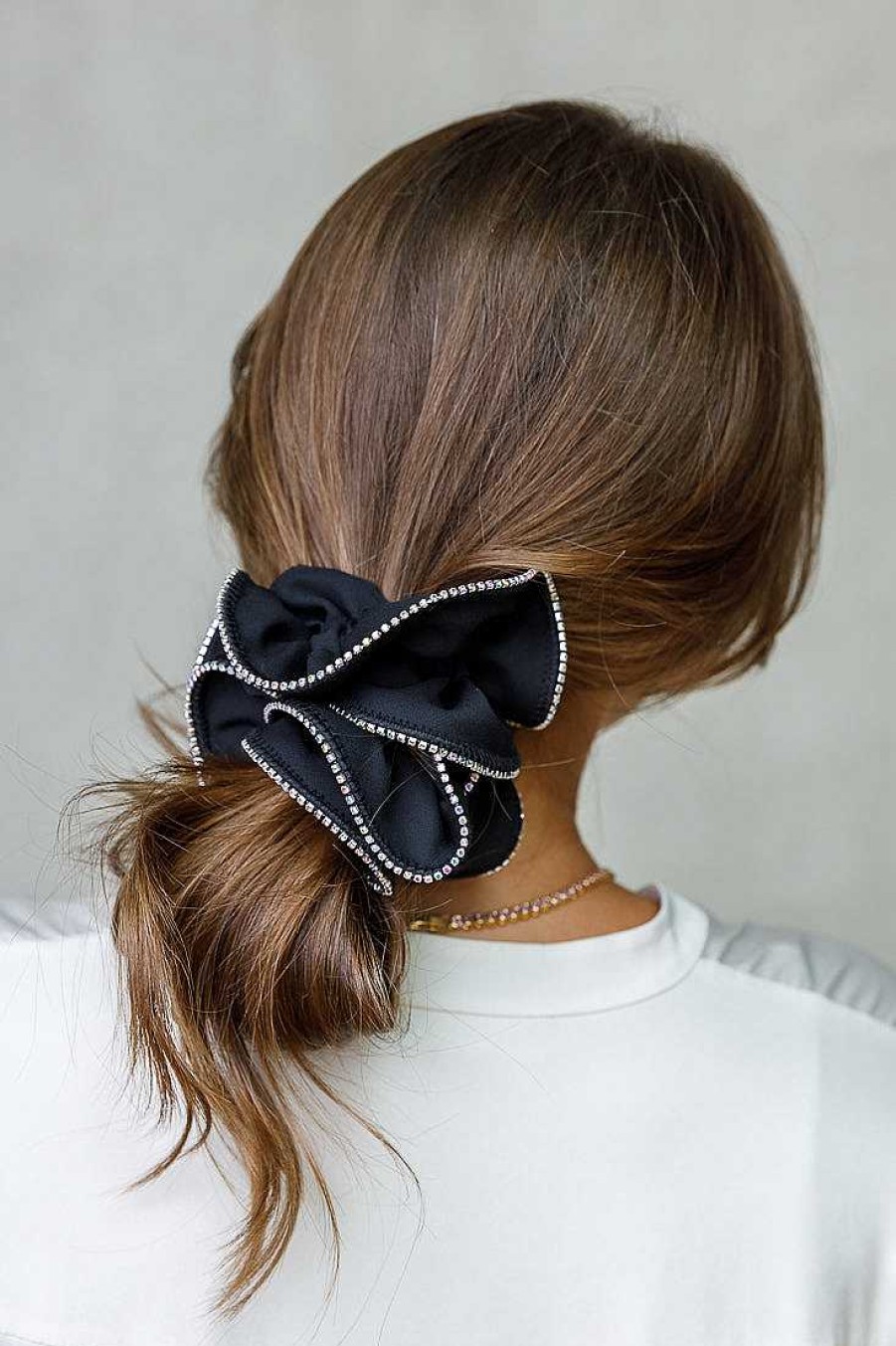 Hair Accessories Limlim | Luxe Crystal Trim Scrunchie