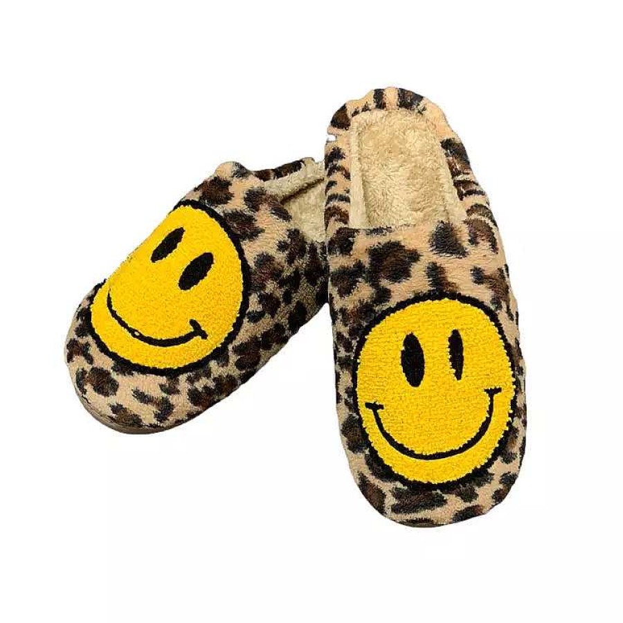 Slippers And Beanies Limlim | Leopard Smiley Slippers