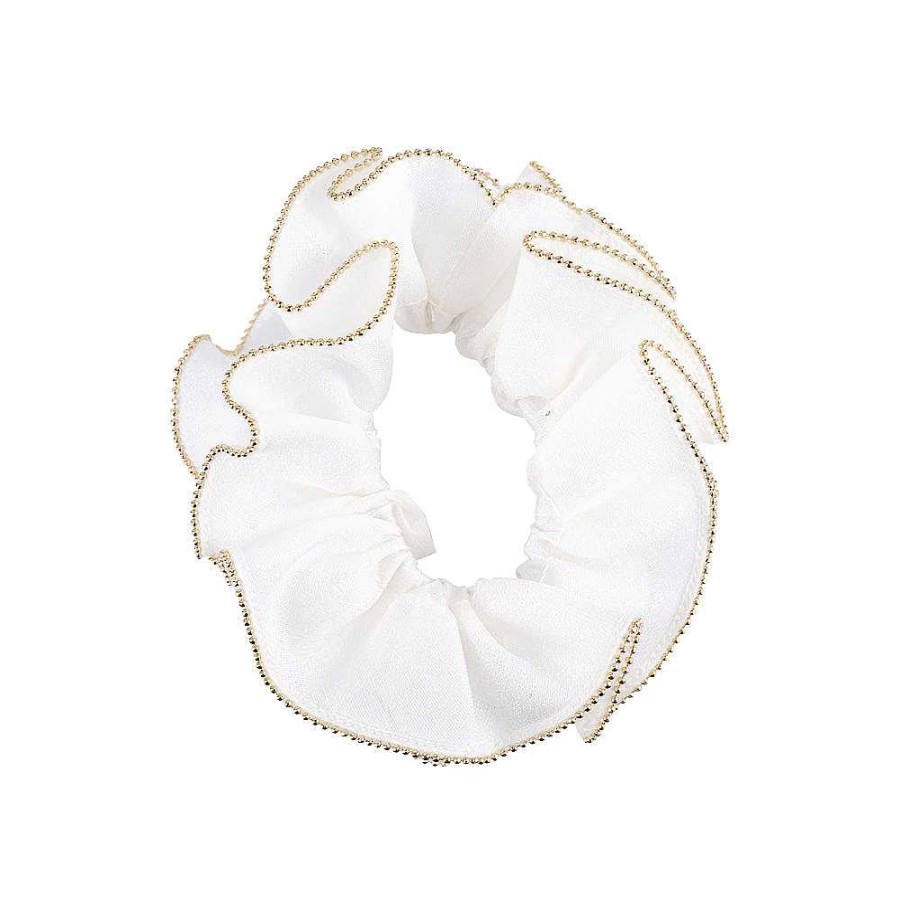 Hair Accessories Limlim | Sheer Gold Trim Scrunchie