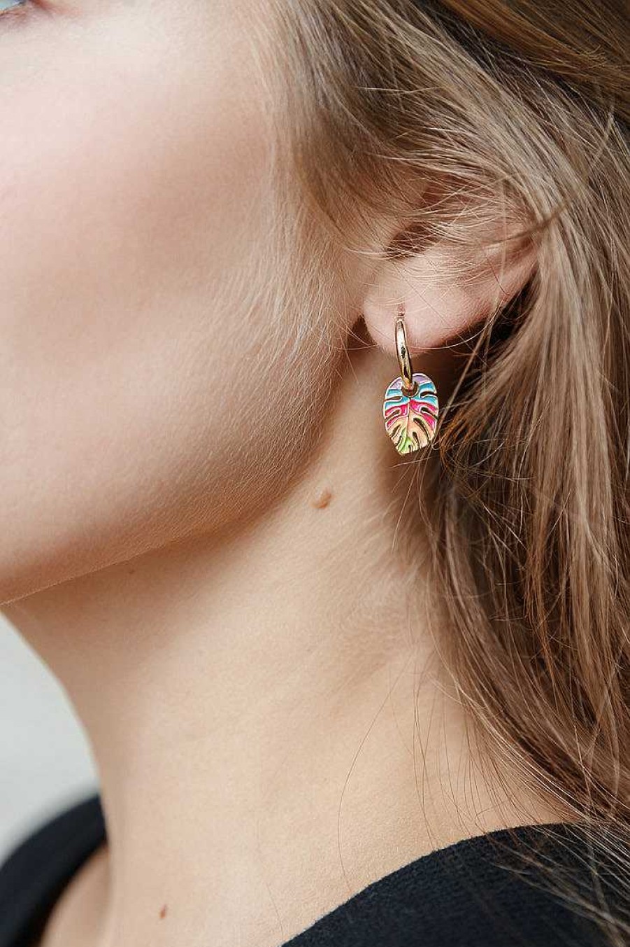 Kgmtl Limlim | Enamel Leaf Earrings