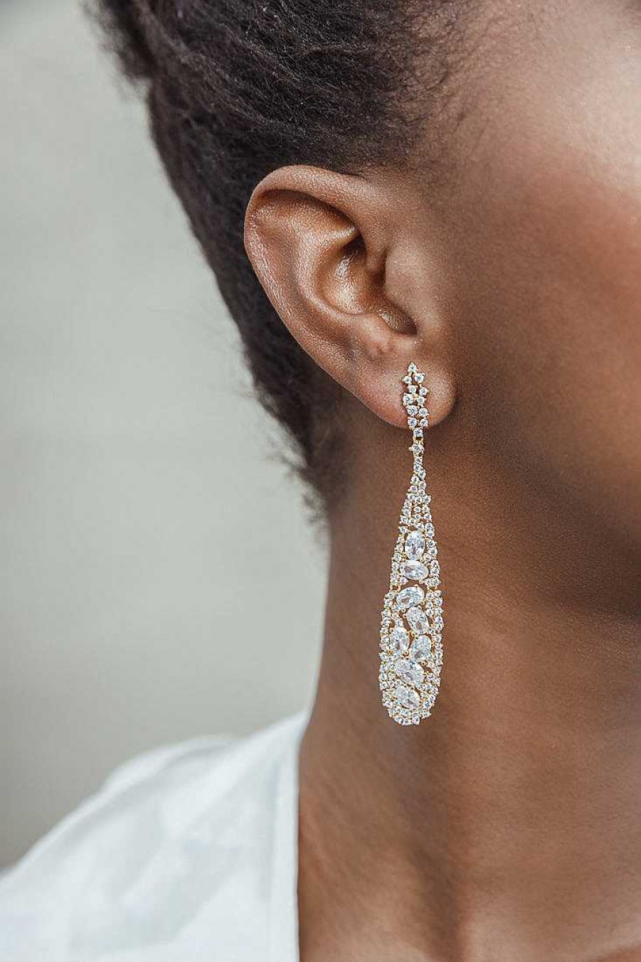 Jewelry Limlim | Dangling Raindrop Crystal Earrings