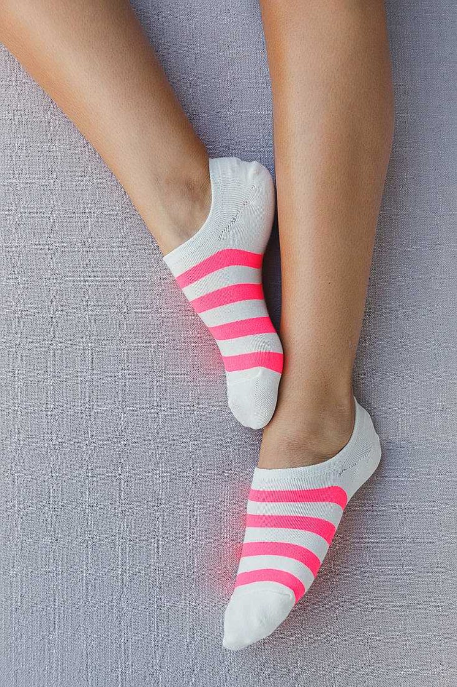 Luxe Trendy Socks Limlim | Stripe Neon Crew