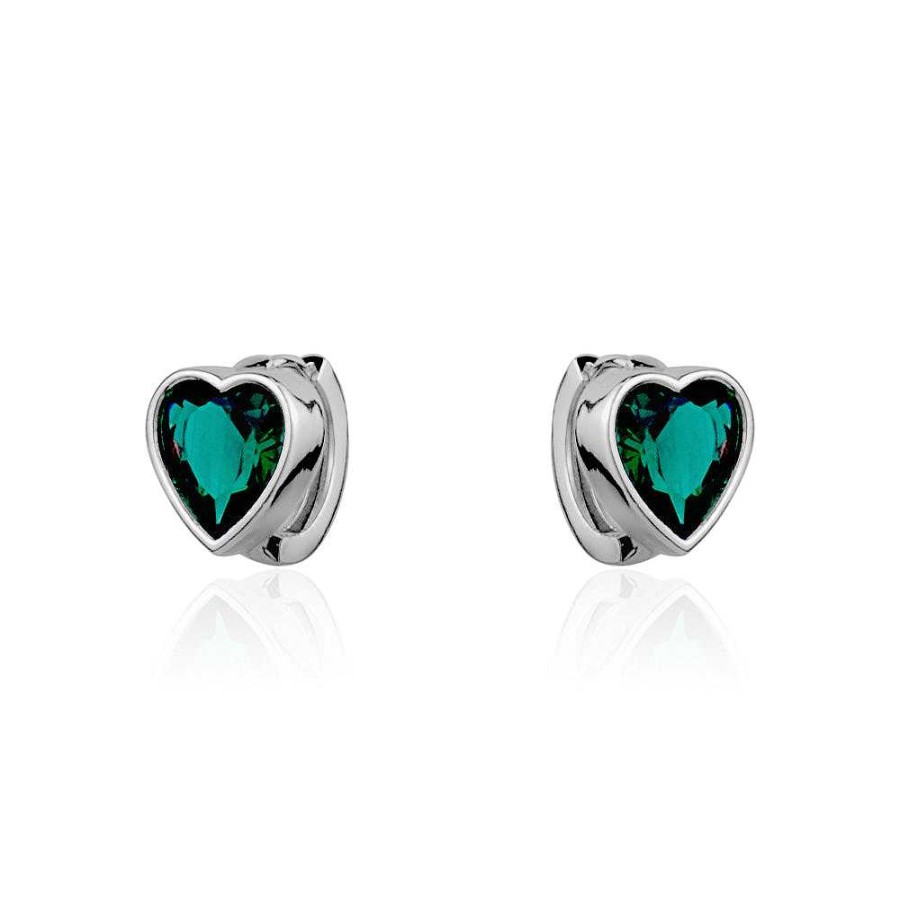 Jewelry Limlim | Bezel Heart Crystal Huggies