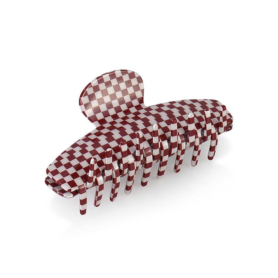 Hair Accessories Limlim | Red Checkered Resine Claw