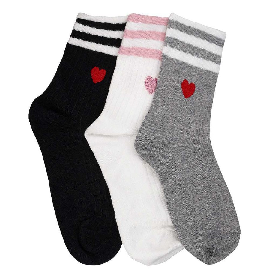 Luxe Trendy Socks Limlim | Stripe Heart Socks