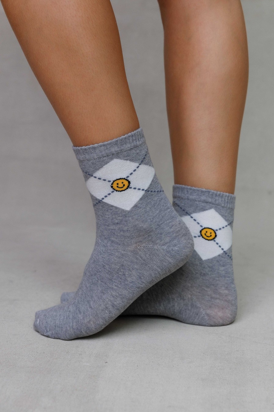 Luxe Trendy Socks Limlim | Diamond Shape Smiley Socks