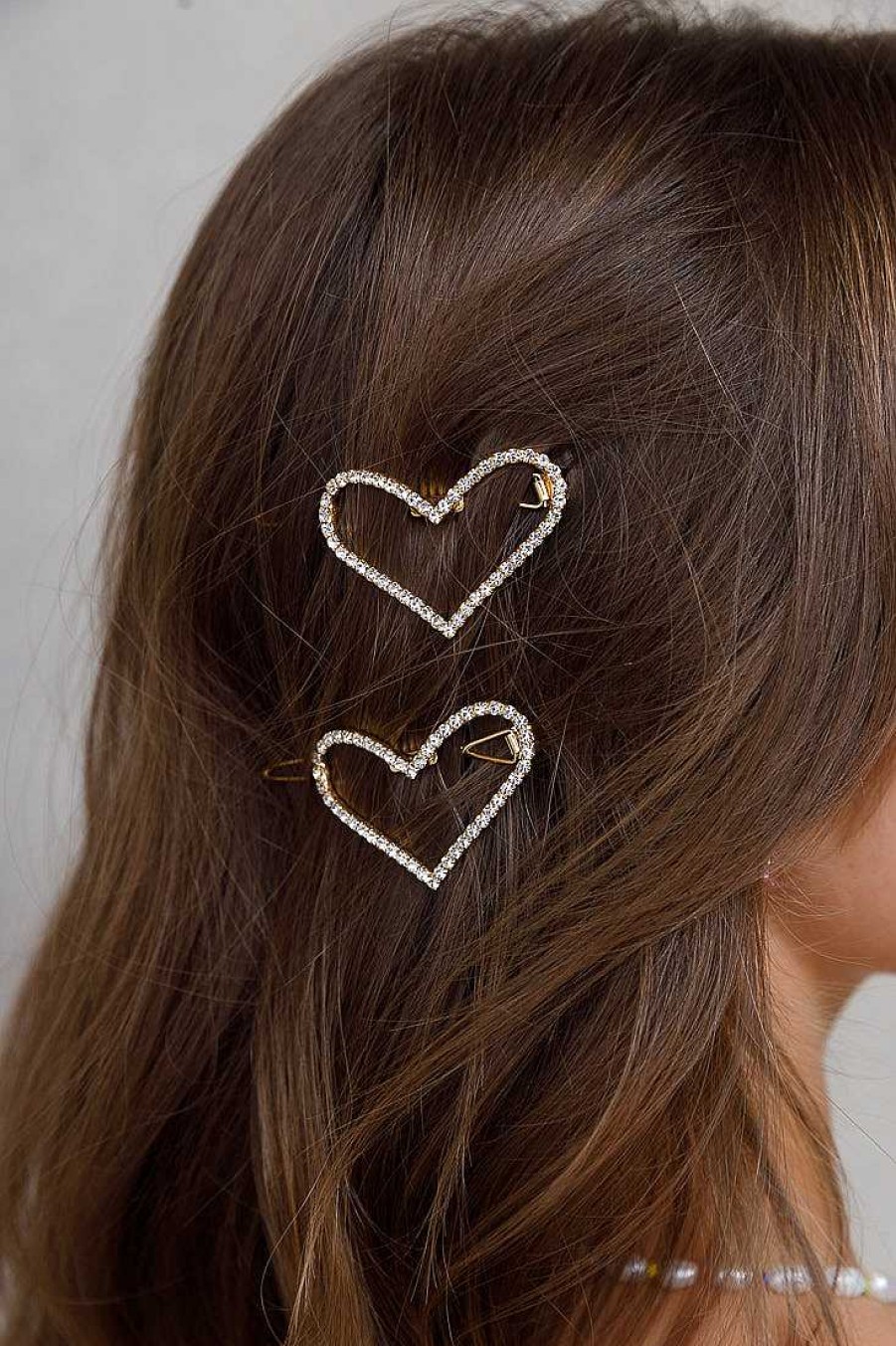 Hair Accessories Limlim | Heart Crystal Pin Set