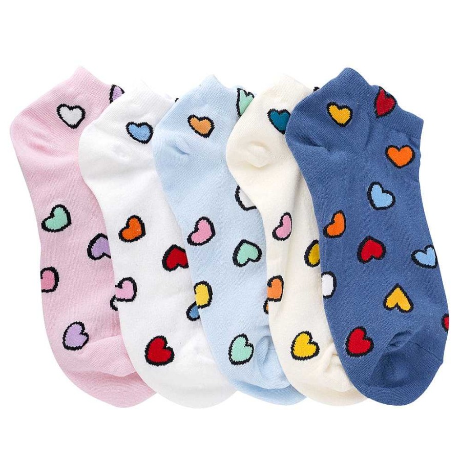 Luxe Trendy Socks Limlim | All Over Hearts Crew