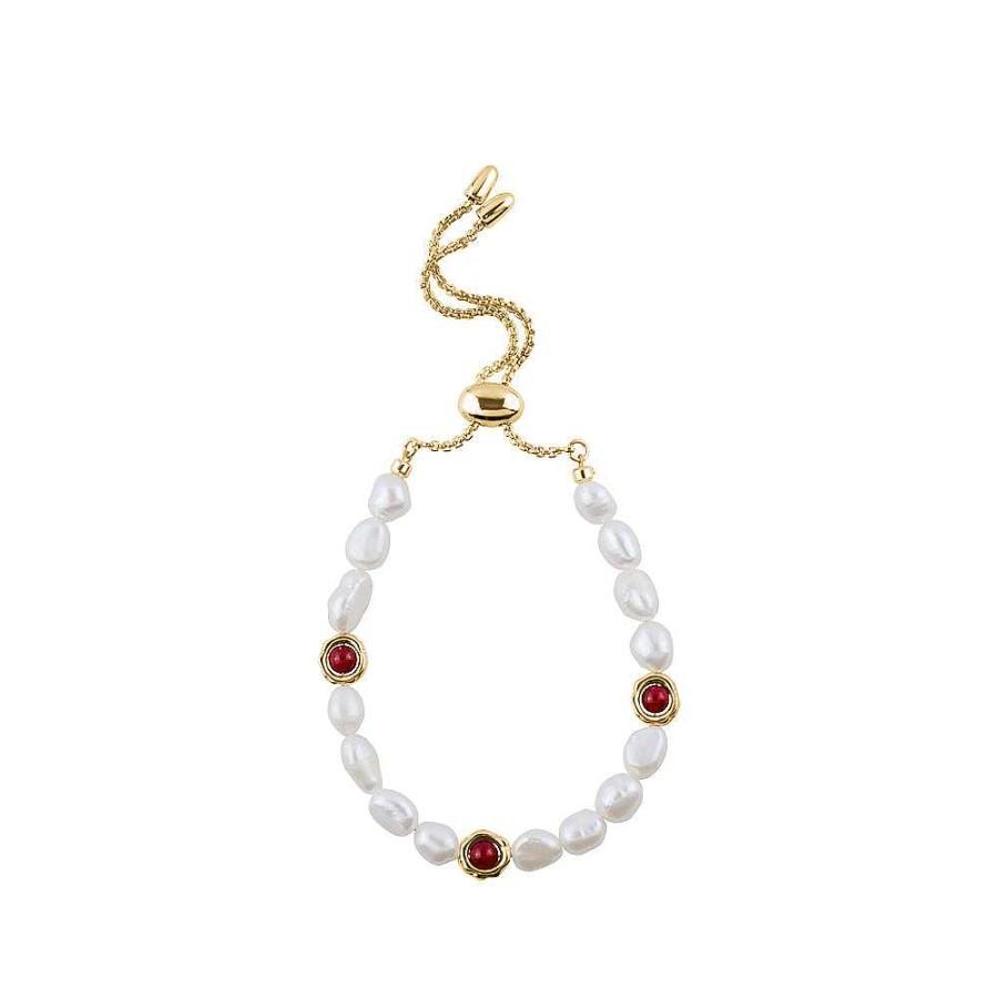 Jewelry Limlim | Ruby Button Fresh Water Pearls Necklace