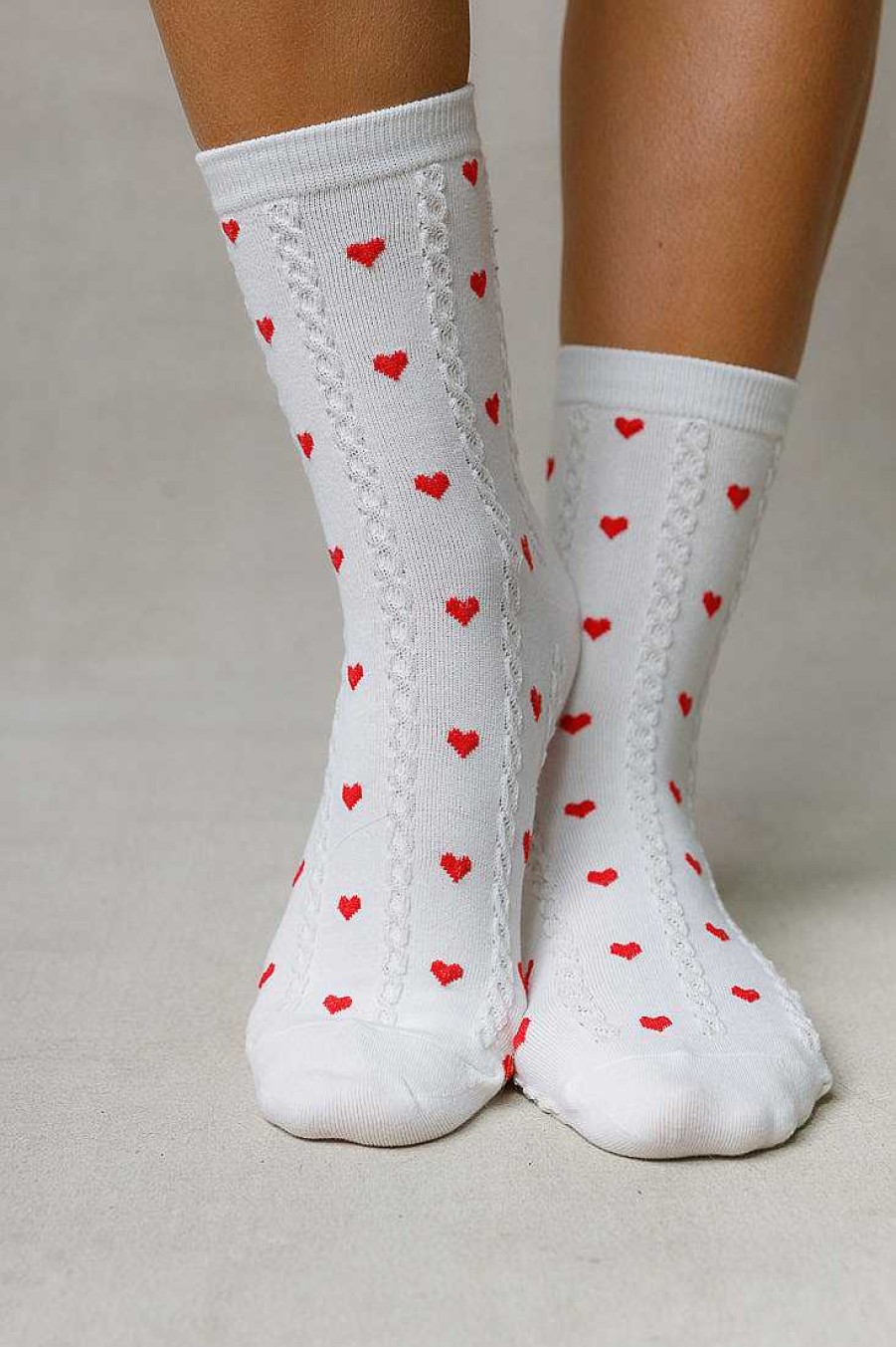 Luxe Trendy Socks Limlim | 2 Pack Frill Short Heart Socks