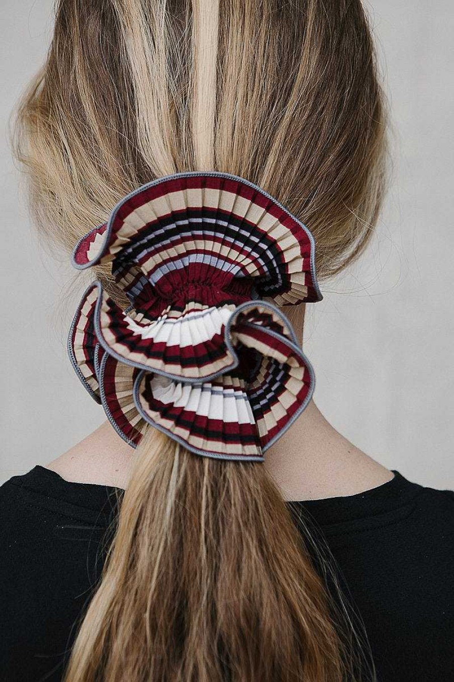 Hair Accessories Limlim | Pleated Stripe Scrunchies