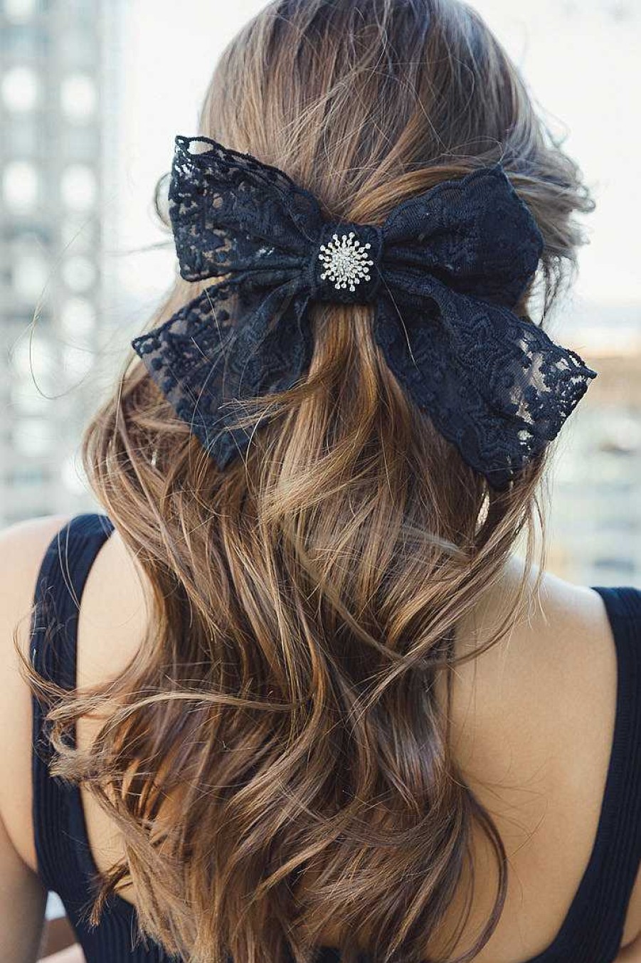 Hair Accessories Limlim | Crystal Flower Lace Bow