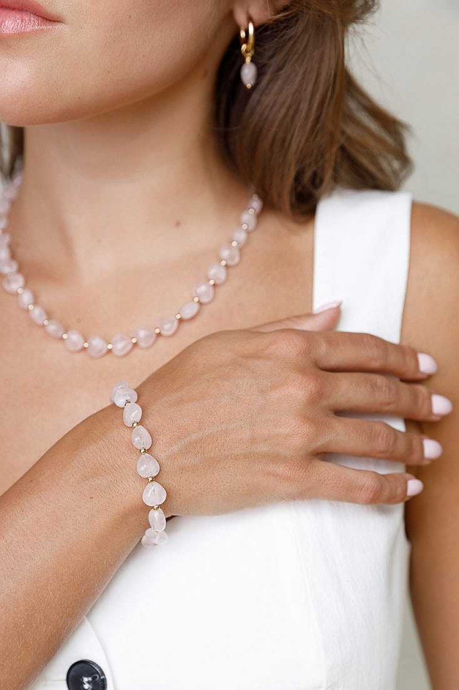 Jewelry Limlim | Rose Quartz Heart Bracelet