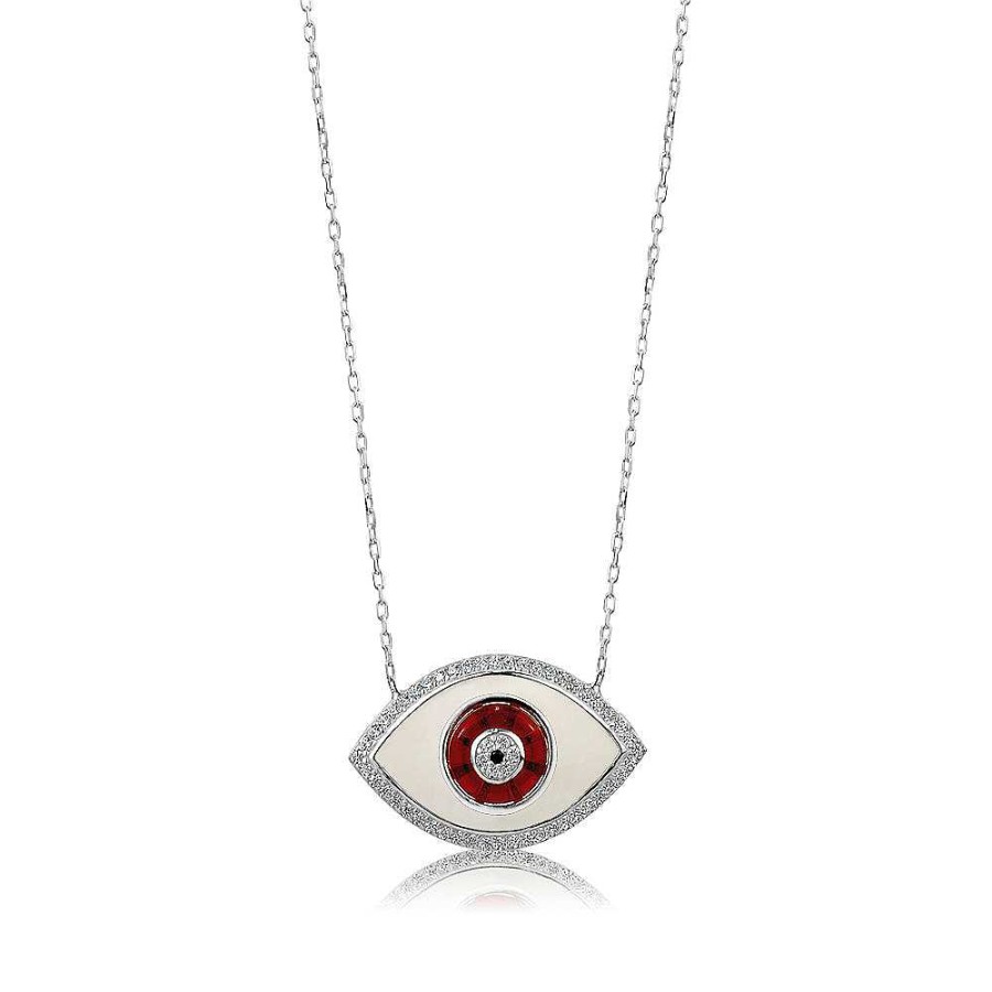 Kgmtl Limlim | Silver Enamel Evil Eye Necklace