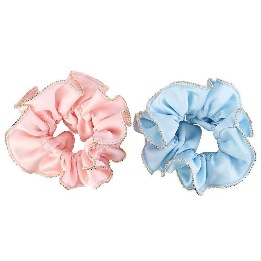 Hair Accessories Limlim | Signature Gold Trim Scrunchies