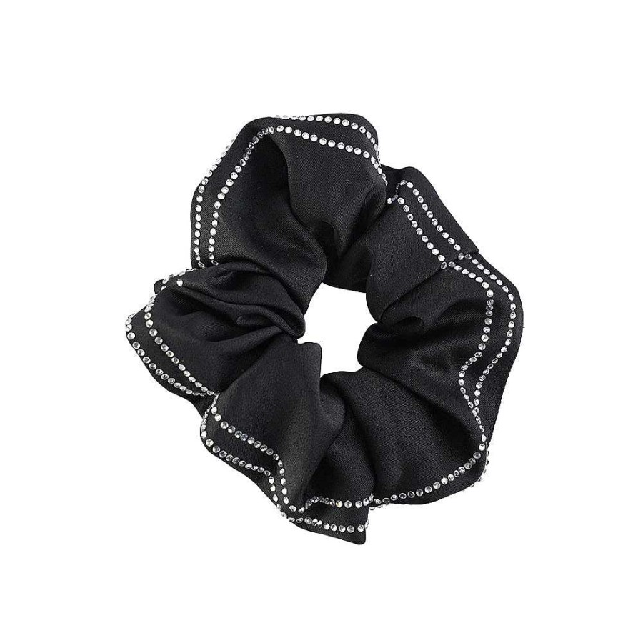 Hair Accessories Limlim | Stripe Two Row Crystal Scrunchie