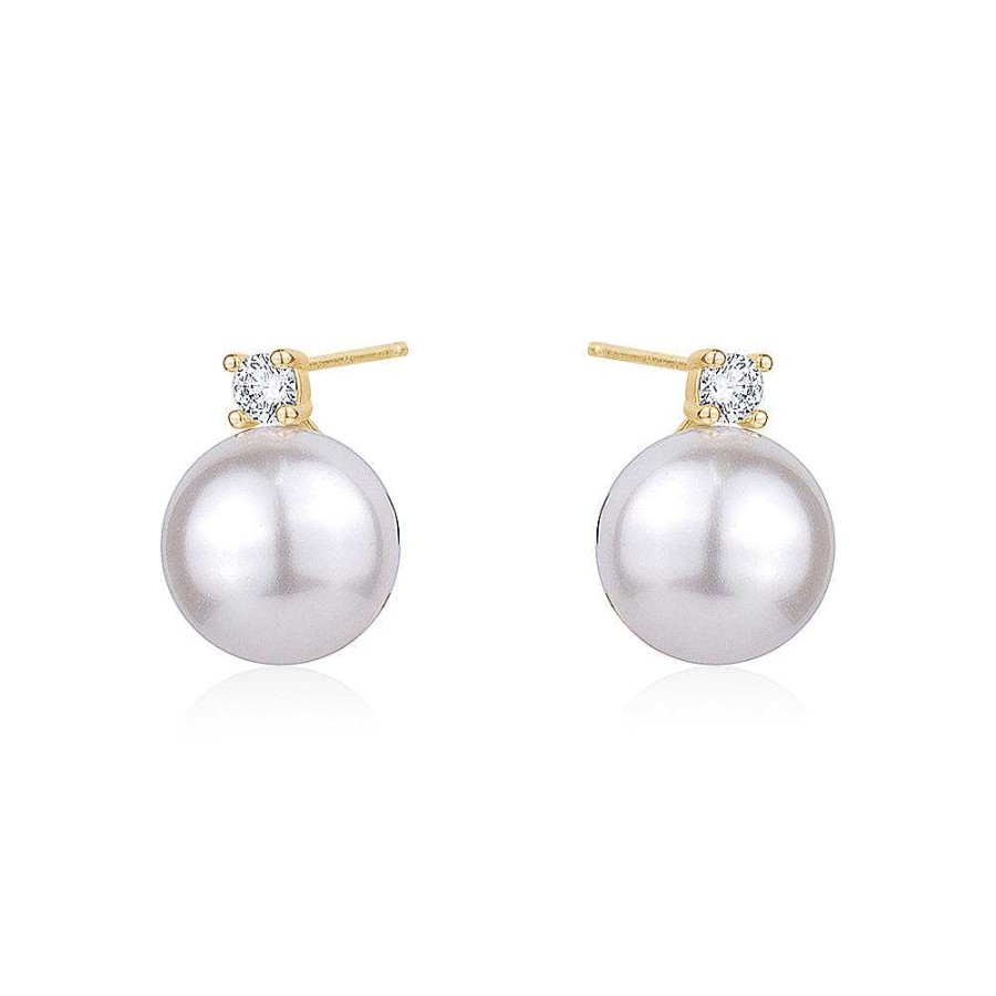 Kgmtl Limlim | Pearl And Austrianj Crystal Diamond Stud Earrings