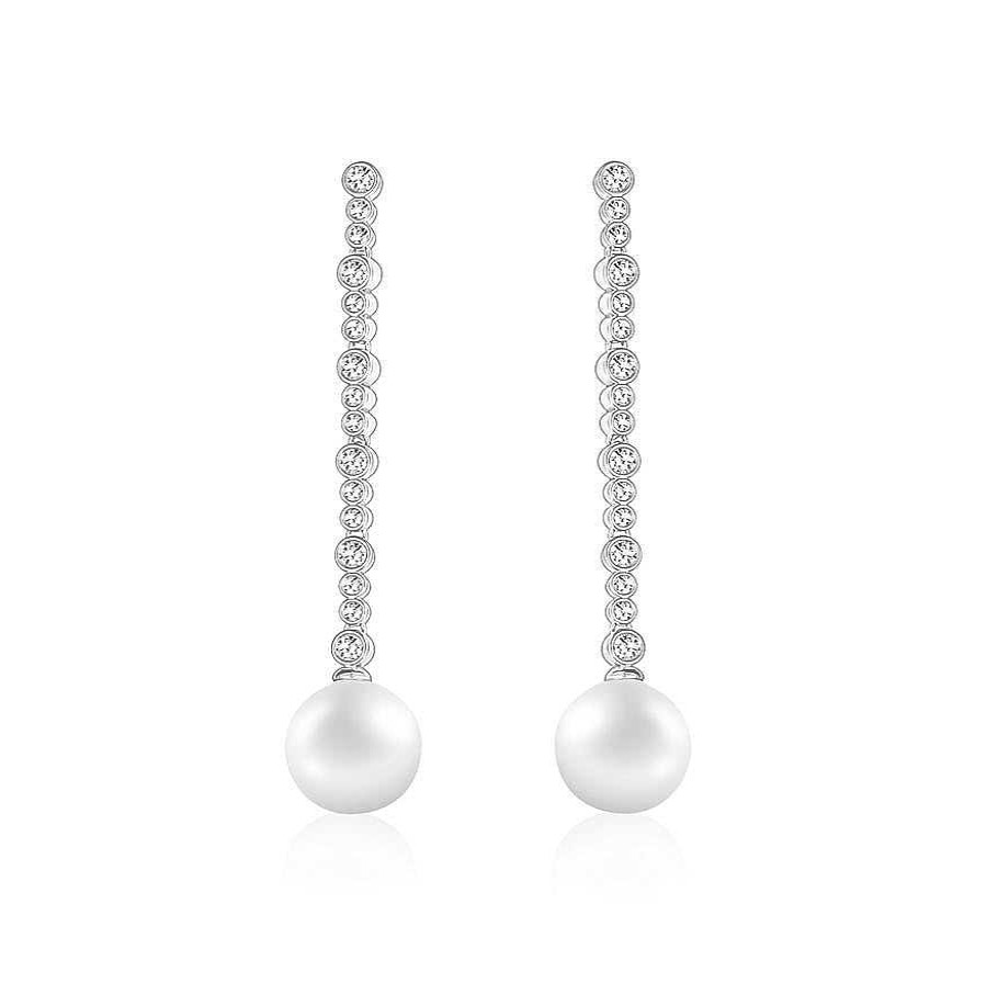 Jewelry Limlim | Long Crystal Pearl Drop Earring