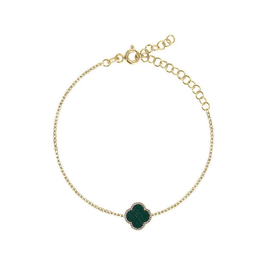 Kgmtl Limlim | Malachite Four Leaf Clover Bracelet