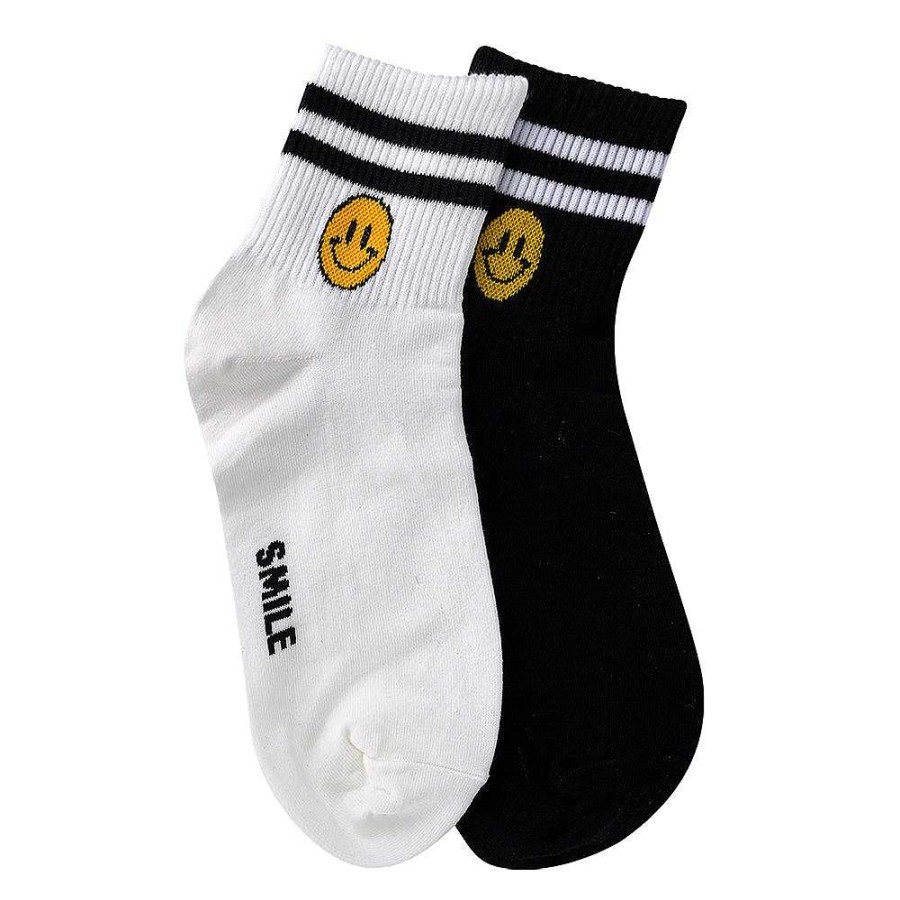 Luxe Trendy Socks Limlim | Short Stripe Socks Smiley