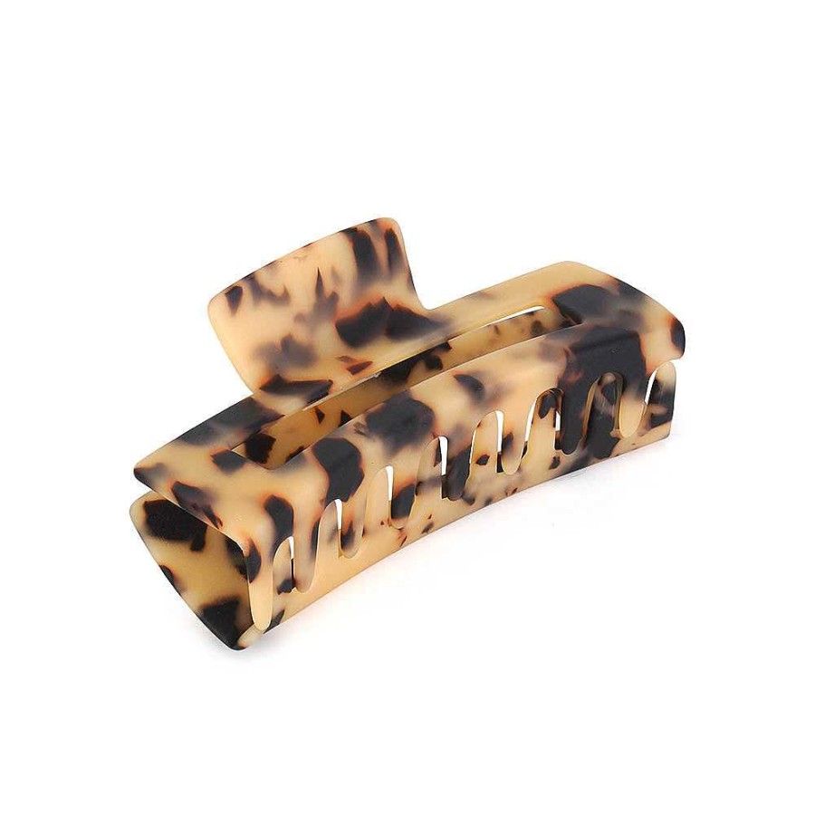 Hair Accessories Limlim | Matte Tortoise Rectangular Jaw