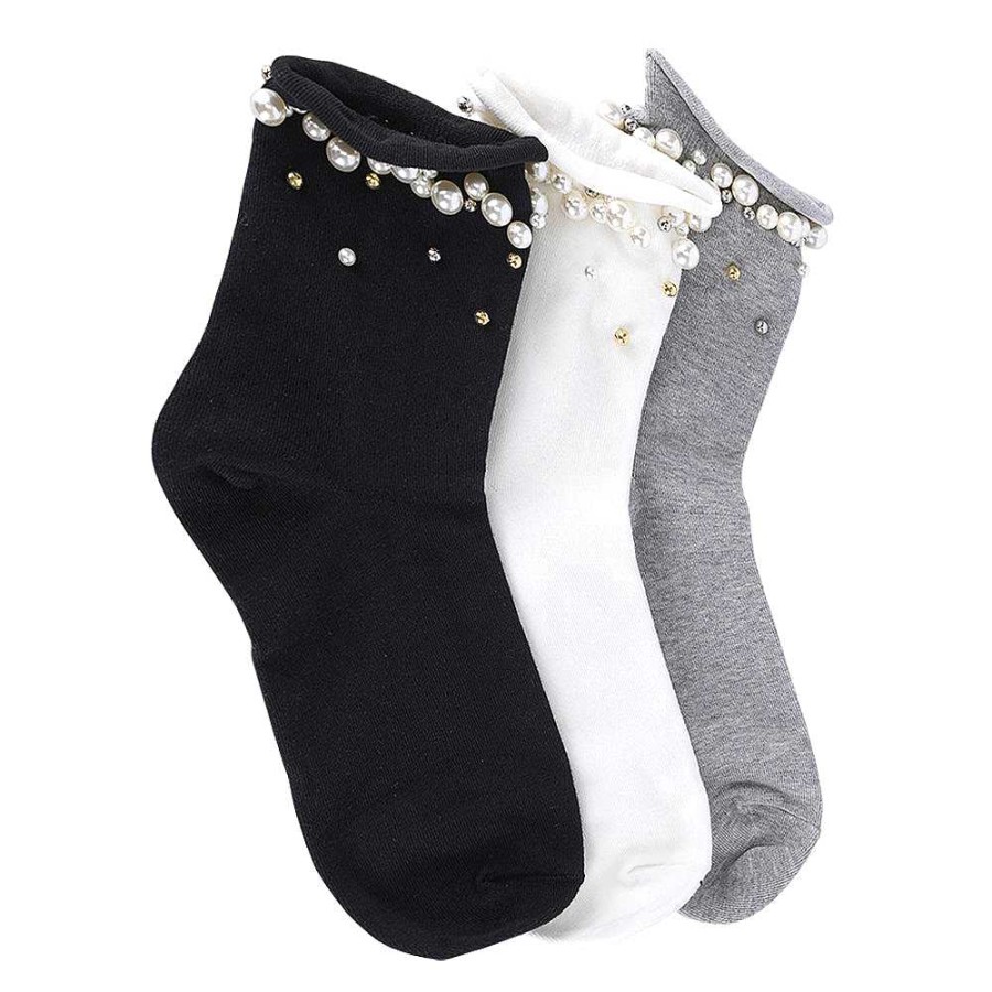 Luxe Trendy Socks Limlim | Beaded Short Socks