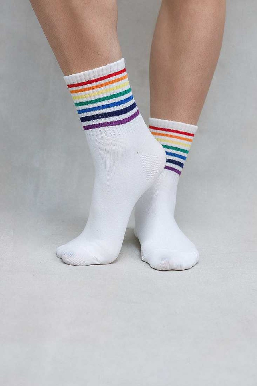 Luxe Trendy Socks Limlim | Rib Rainbow Short Socks