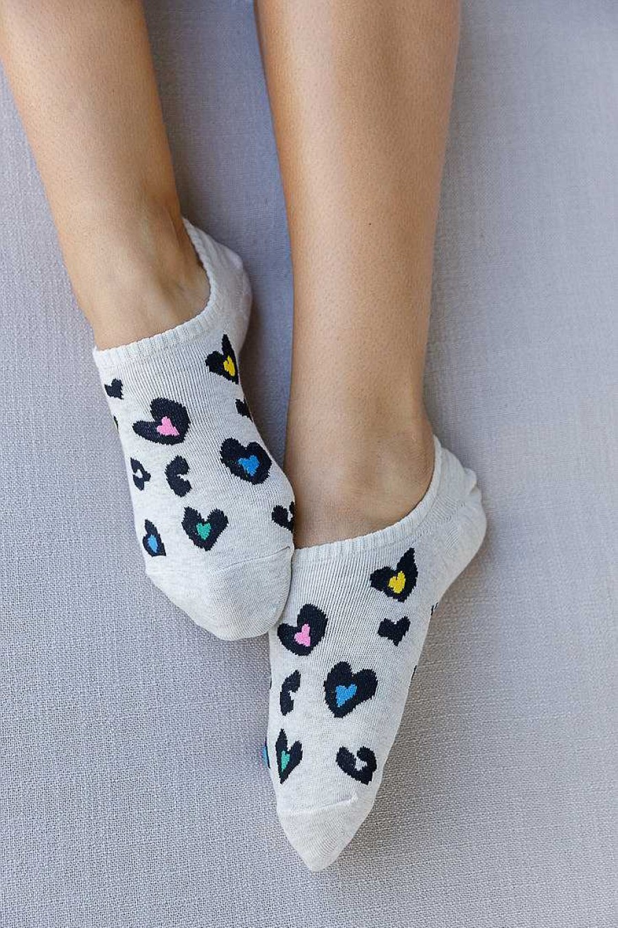 Luxe Trendy Socks Limlim | Cheetah Hearts No Show