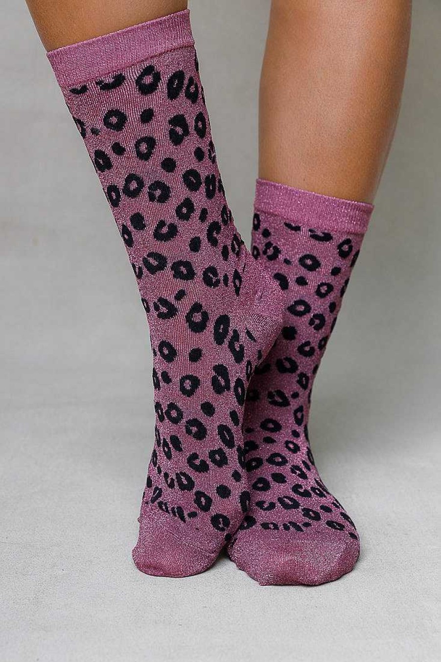 Luxe Trendy Socks Limlim | Metallic Leopard