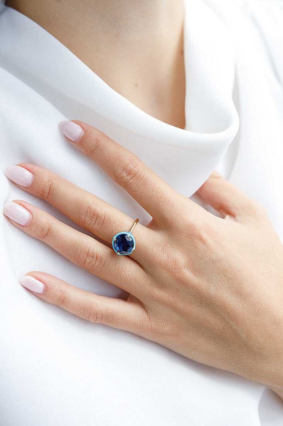 Jewelry Limlim | Enamel Navy Crystal Ring