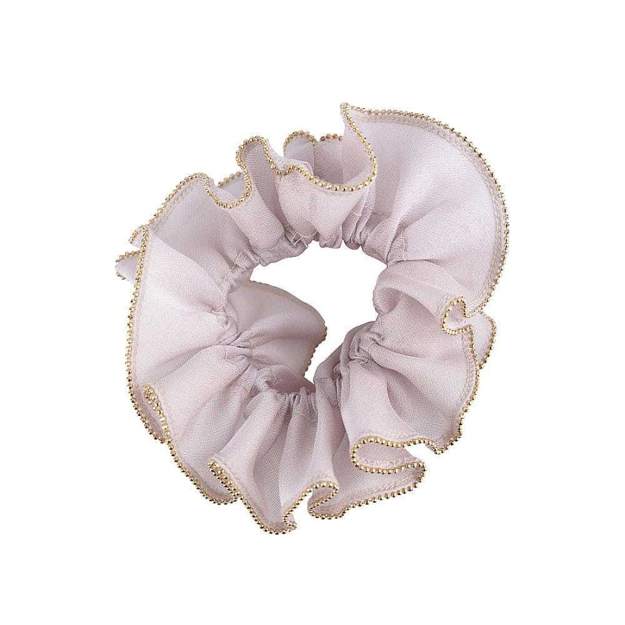 Hair Accessories Limlim | Sheer Gold Trim Scrunchie