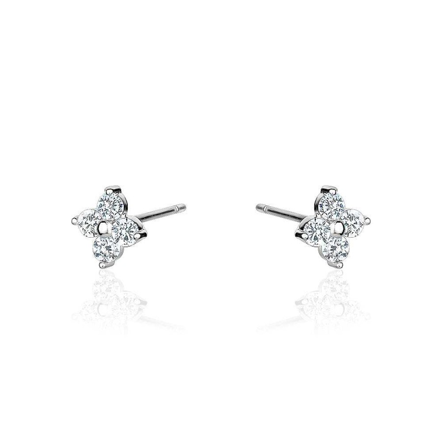 Kgmtl Limlim | Crystal Clover Stud Earrings