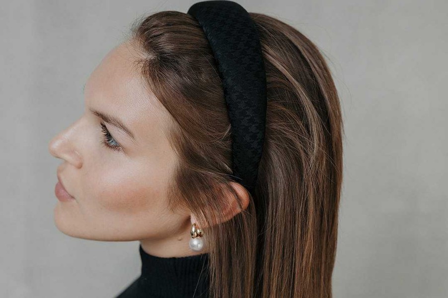 Hair Accessories Limlim | Satin Puff Classic Hairband Houndstooth