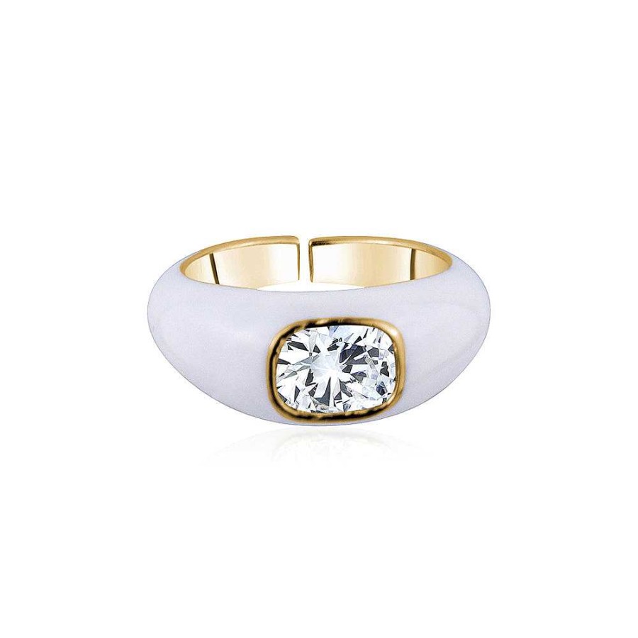 Jewelry Limlim | White Enamel Cabochon Ring