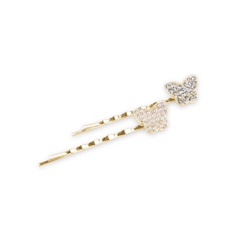 Hair Accessories Limlim | Crystal Butterfly Pin Set