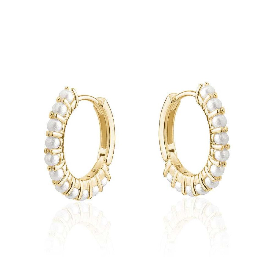 Kgmtl Limlim | Yellow Gold Pearl Hoops